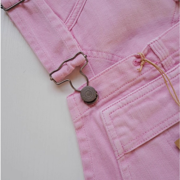 NWT Denimist Free People Relaxed Overall Short Garment - Dyed Orchid Pink Causal - Picture 11 of 12